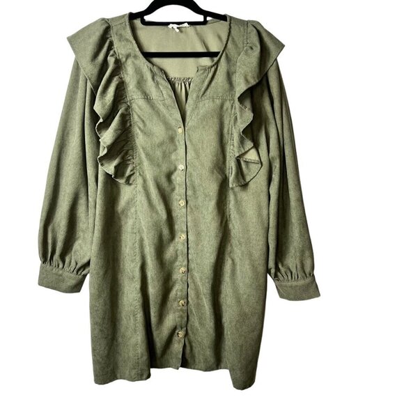 Entro green button up dress women’s‎ size 1X - Picture 1 of 8